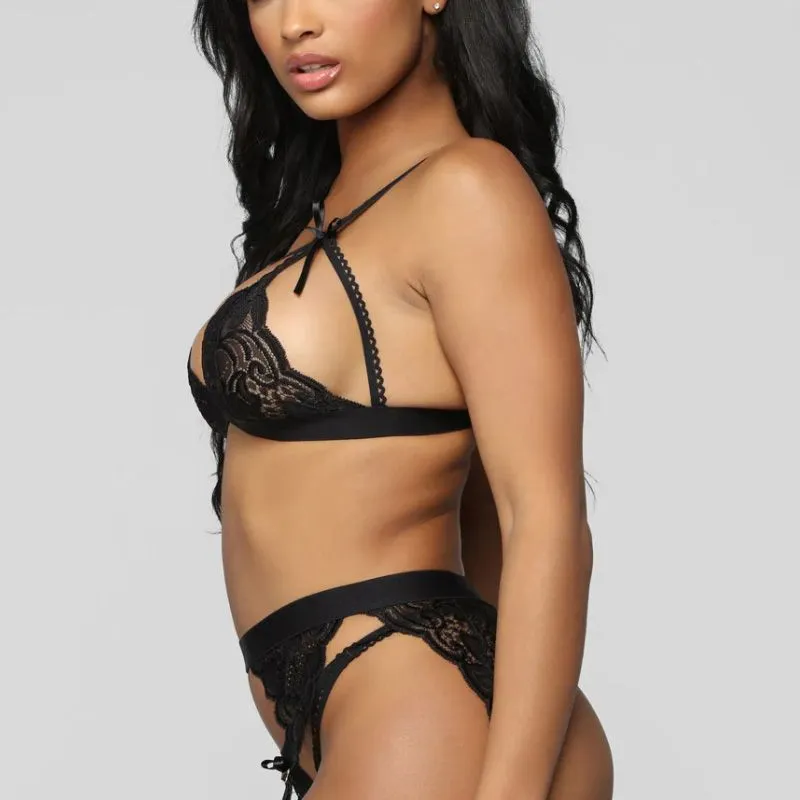 Siyah Dantelli Jartiyer Takımı TM1274