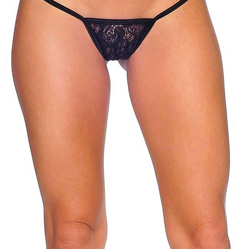 Siyah Dantelli Tanga TM1164