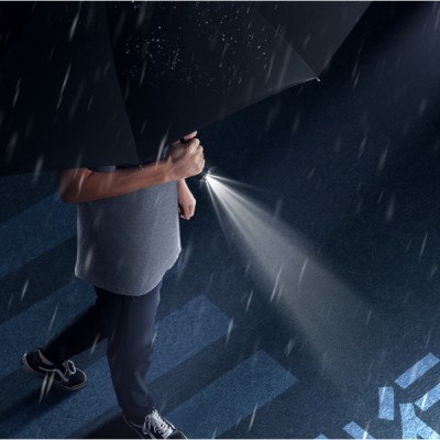 Siyah El Fenerli Şemsiye 