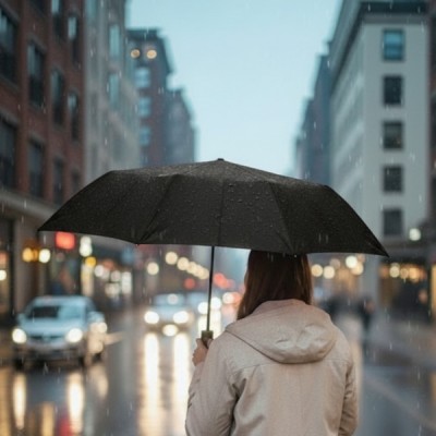 Siyah Kılıflı Otomatik Kompakt Şemsiye 