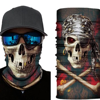 Siyah Korsan Kafatası Baskılı Buff Bandana 30x48 cm