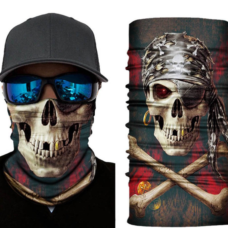 Siyah Korsan Kafatası Baskılı Buff Bandana 30x48 cm