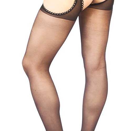 Siyah Özel Bölgesi Açık Fantazi Külotlu Çorap TM0935