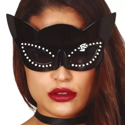 Siyah Renk Siyah Camlı Kedi Şekilli Parti Gözlüğü