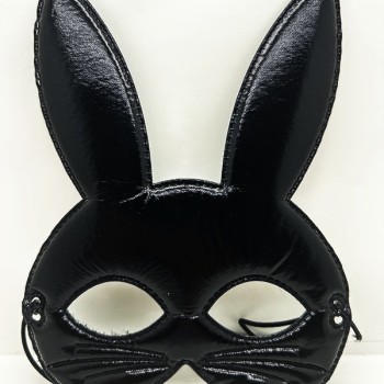 Siyah Renk Kumaş Malzemeden İmal Eva Tavşan Maskesi