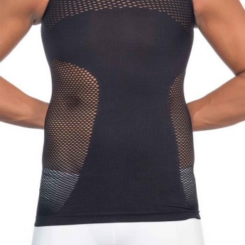 Siyah Seamless Fileli Erkek Korse Atlet
