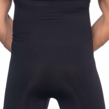 Siyah Seamless Toparlayıcı Erkek Yüksek Bel Double Boxer Korse