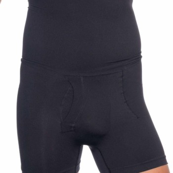Siyah Seamless Toparlayıcı Erkek Yüksek Bel Double Boxer Korse