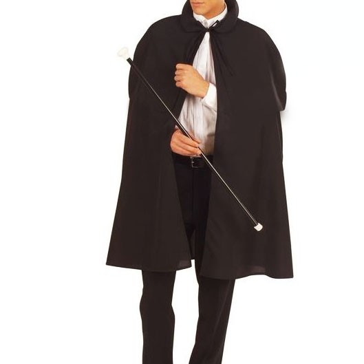 Siyah Sihirbaz Pelerini  ve Sihirbaz Şapkası  Yetişkin Boy