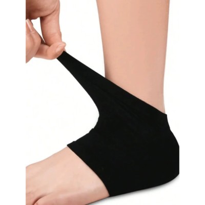 Siyah Silikon Topuk Nemlendirici Çorap 