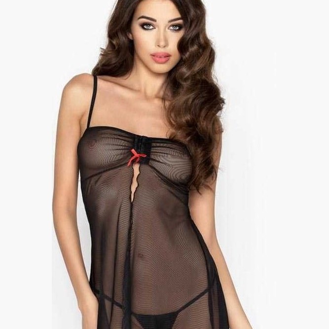 Siyah Transparan Fantazi Gecelik TM1191