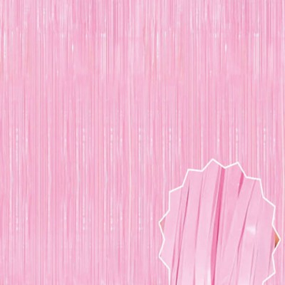 Soft Pembe Püsküllü Kapı Perdesi