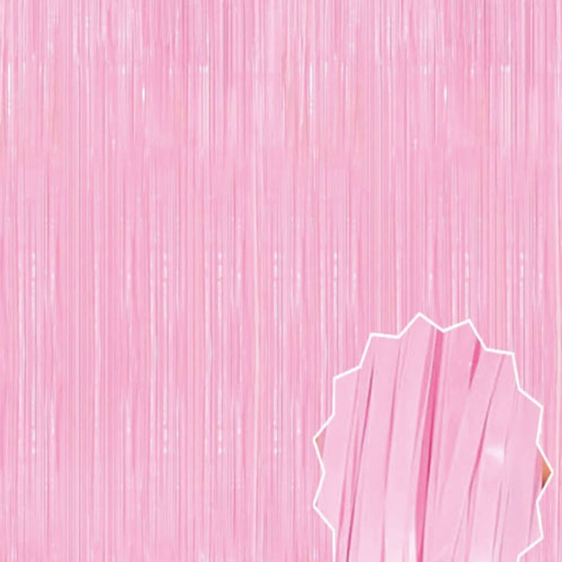 Soft Pembe Püsküllü Kapı Perdesi