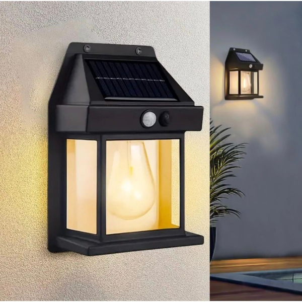 Solar Rustik Ampullü Duvar Lambası - Gün Işığı