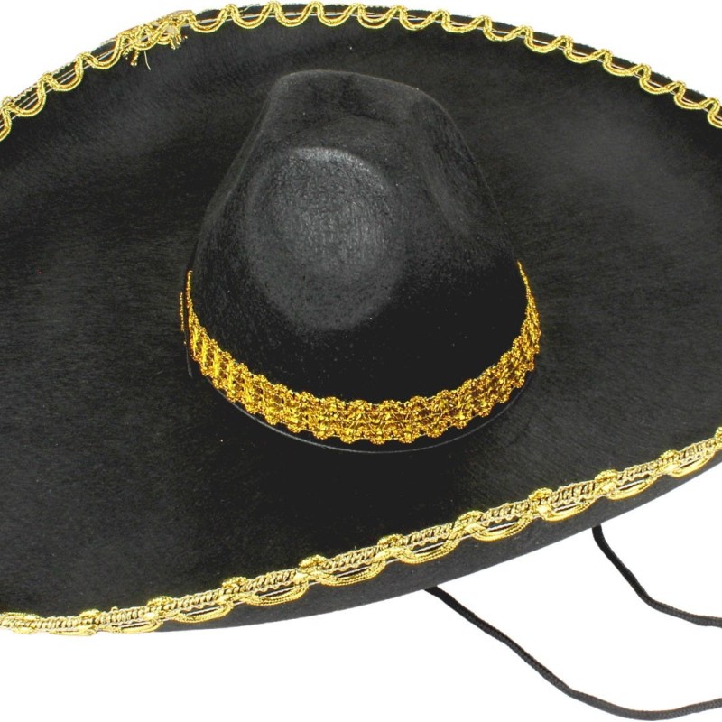 Sombrero Meksika Şapkası Altın Şeritli Yetişkin Boy 