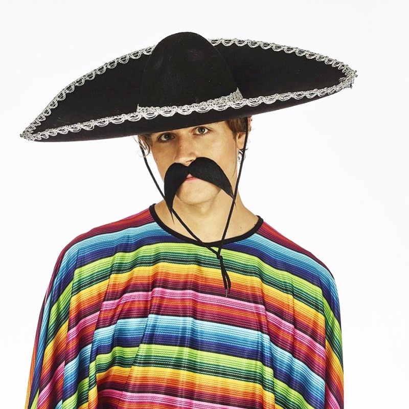 Sombrero Meksika Şapkası Gümüş Şeritli Yetişkin Boy 