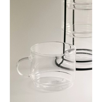 Standlı Borosilikat 4'lü Fincan Seti 