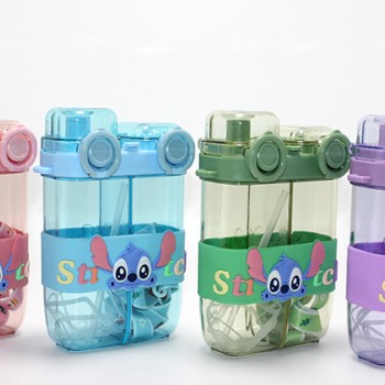 Stitch Çift Bölmeli Pipetli Suluk - Model 1 