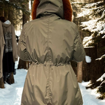 Su Geçirmez Kapüşonlu Mont - Haki -