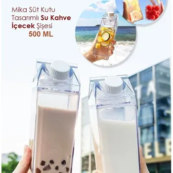 Süt Kutusu Tasarımlı İçecek Şişesi 