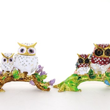 Swarovski Dal Üstünde 2'li Baykuş 