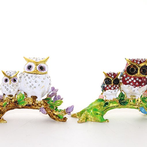 Swarovski Dal Üstünde 2'li Baykuş 