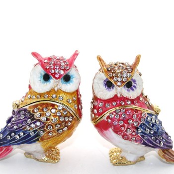 Swarovski Taşlı 2'li Baykuş Seti 