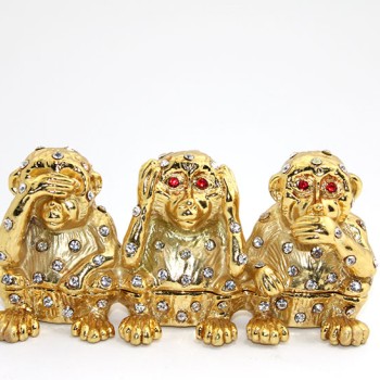 Swarovski Taşlı 3'lü Maymun Seti 