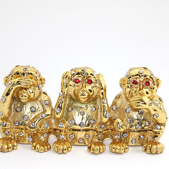 Swarovski Taşlı 3'lü Maymun Seti 