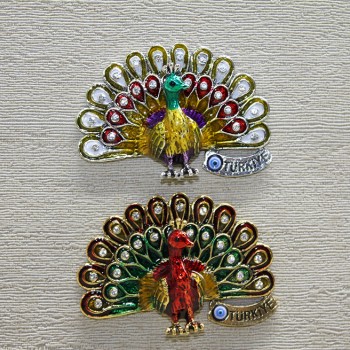 Swarovski Taşlı Tavuskuşu Magnet 