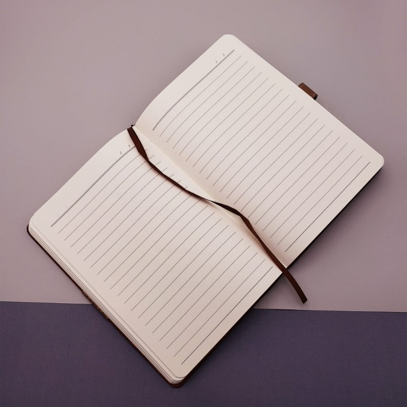 Taba Rengi Termo Deri Defter Ve Metal Roller Kalem Seti 