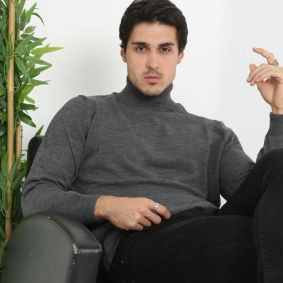 Tam Boğazlı Balıkçı Yaka Dokuma Triko - Füme -