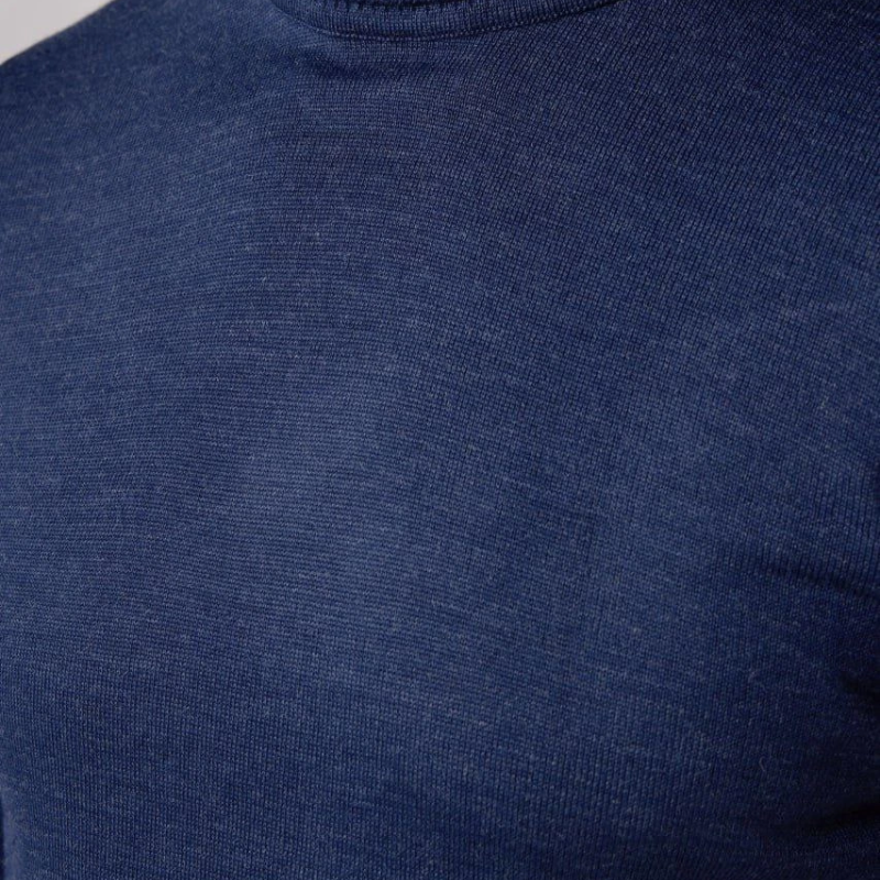 Tam Boğazlı Balıkçı Yaka Dokuma Triko - İndigo