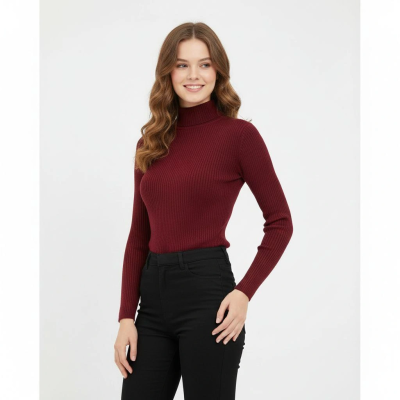 Tam Boğazlı Fitilli Likrali Koşkorse Badi - Bordo