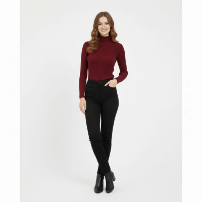 Tam Boğazlı Fitilli Likrali Koşkorse Badi - Bordo