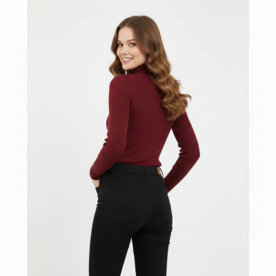 Tam Boğazlı Fitilli Likrali Koşkorse Badi - Bordo