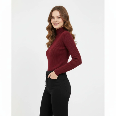 Tam Boğazlı Fitilli Likrali Koşkorse Badi - Bordo