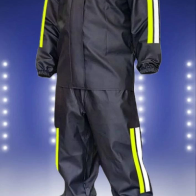 Tam Kalıp Motorcu Kurye Su Gecirmez Yağmurluk Takım - Siyah