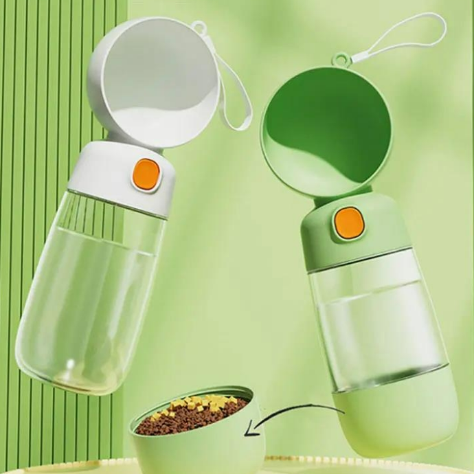 Taşınabilir Evcil Hayvan Mama Hazneli Su Matarası