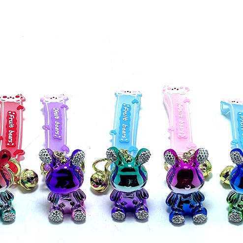 Taşlı Ayıcık Silikon Anahtarlık Model 1 