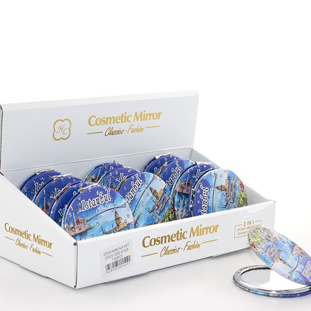 Taşlı İstanbul Tasarımı El Aynası İnce Model 16 