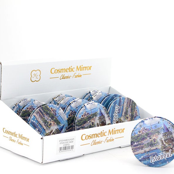 Taşlı İstanbul Tasarımı El Aynası İnce Model 19