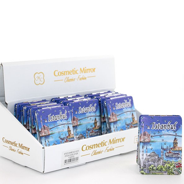 Taşlı İstanbul Tasarımı El Aynası İnce Model 25
