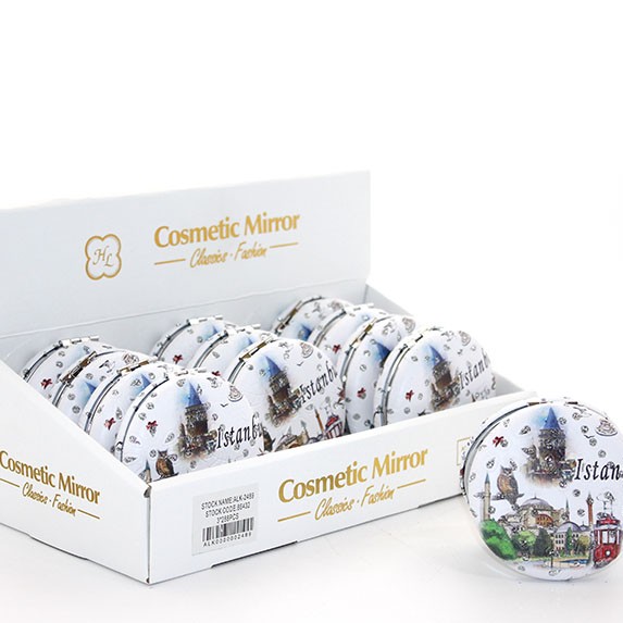 Taşlı İstanbul Tasarımı El Aynası Kalın Model 8 