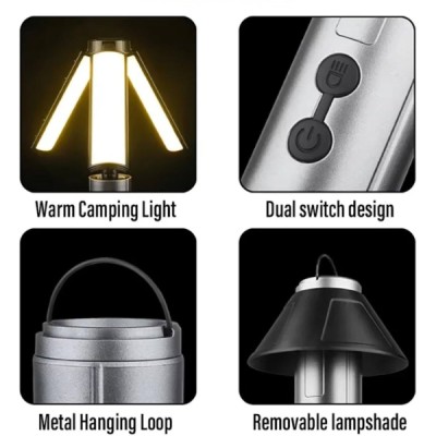 Teleskopik Şarj Edilebilir Çadır Kamp Işığı