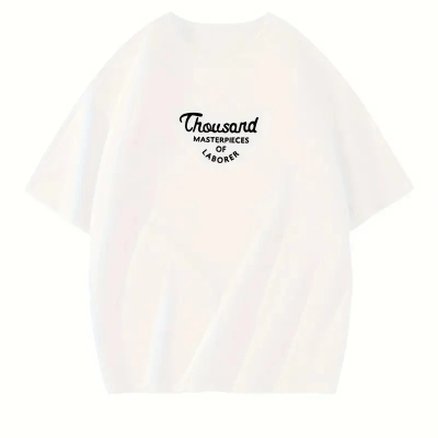 Thousand Ön Arka Baskılı Oversize Bisiklet Yaka T-shirt - Beyaz -