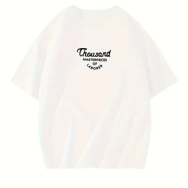 Thousand Ön Arka Baskılı Oversize Bisiklet Yaka T-shirt - Beyaz -