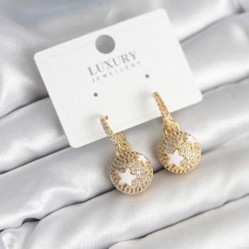 Top Yıldız Model Zirkon Taşlı Kadın Küpe