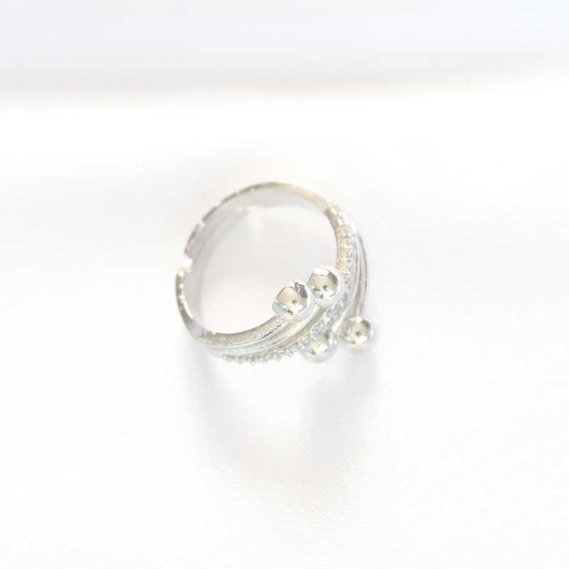 Topçuk Model Zirkon Taşlı Silver Renk Ayarlanabilir Yüzük