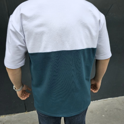 Torba Cep Detaylı Parçalı T-Shirt - Lacivert -